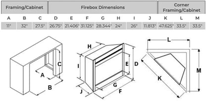 SimpliFire Built-In Electric Fireplace 30-In SF30