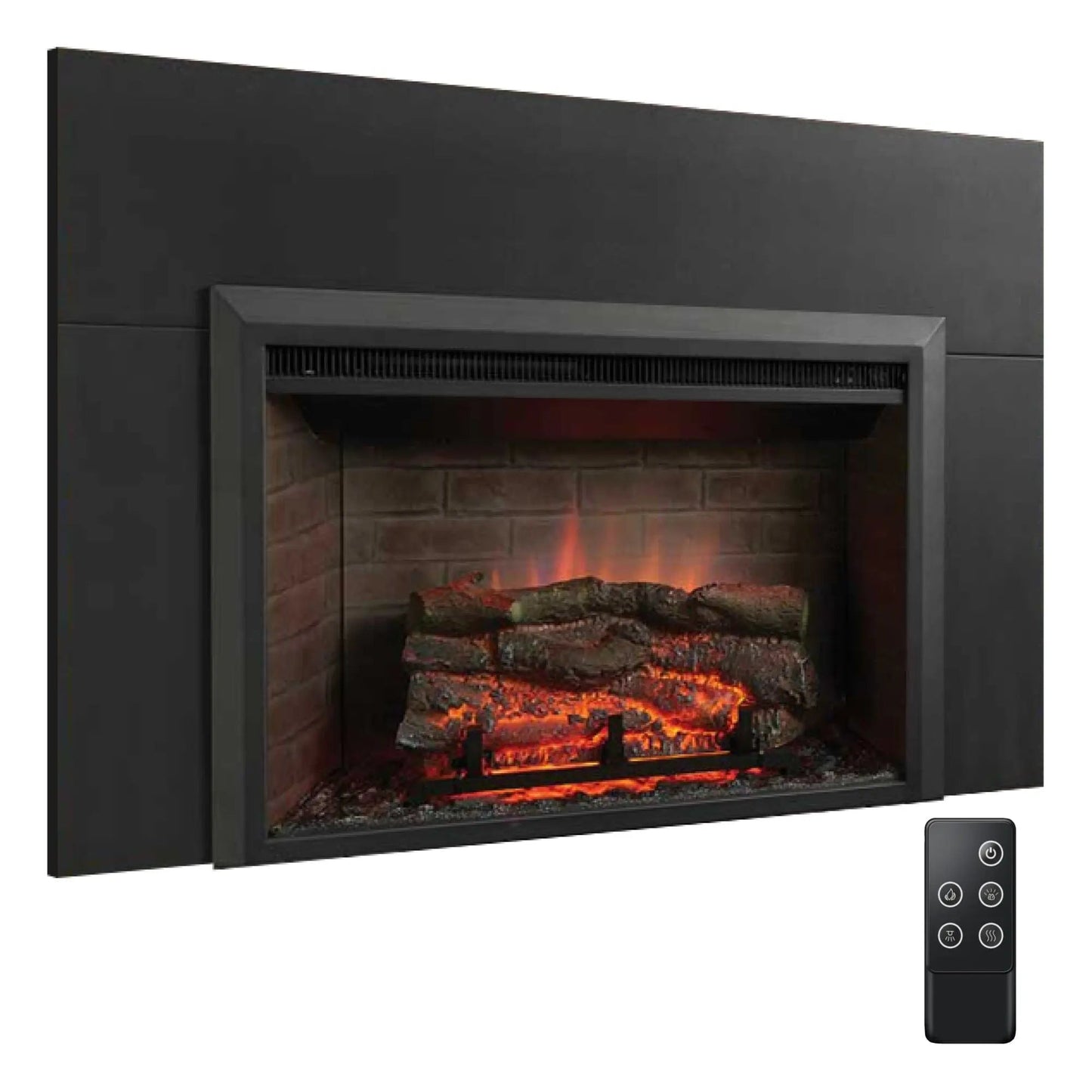 SimpliFire Built-In Electric Fireplace Insert 32-In Large Surround Trim SF32