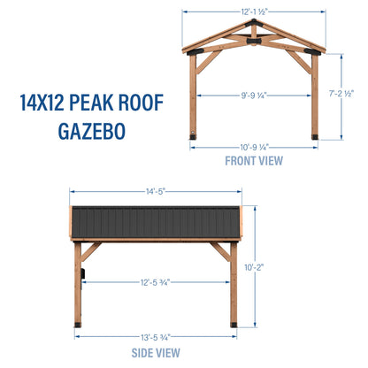 14x12 Peak Roof Gazebo