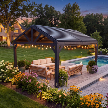16x14 Ridgeline Steel Louvered Pergola