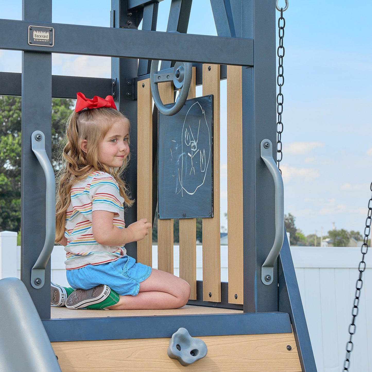 Atlas Steel Swing Set with Tube Slide