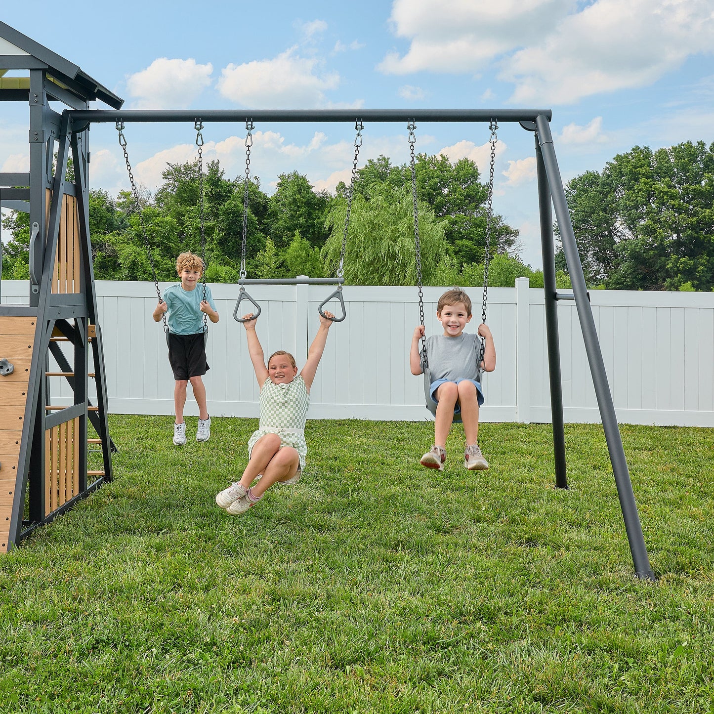 Atlas Steel Swing Set with Tube Slide