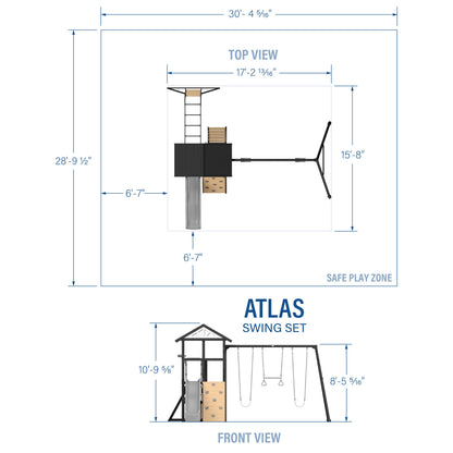Atlas Steel Swing Set with Monkey Bars