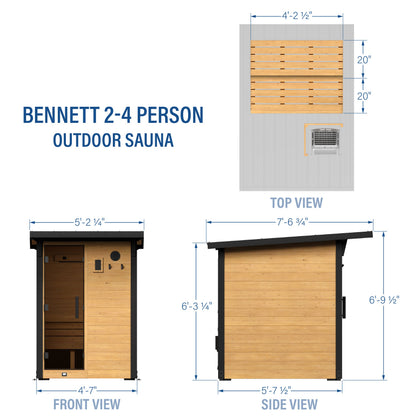 Bennett Outdoor Cabin Sauna – 2-4 Person