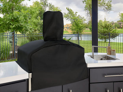 Edgemont Cove | Curved Outdoor Kitchen with Built-In Grill, Griddle & Pizza Oven