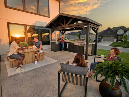 Lancaster | L-Shape Outdoor Kitchen with Built-In Grill & Griddle