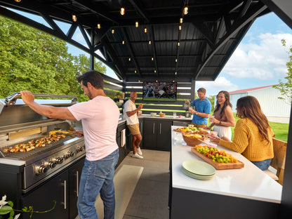 Langston | Covered Walk-In Outdoor Kitchen with Built-In Grill & Griddle