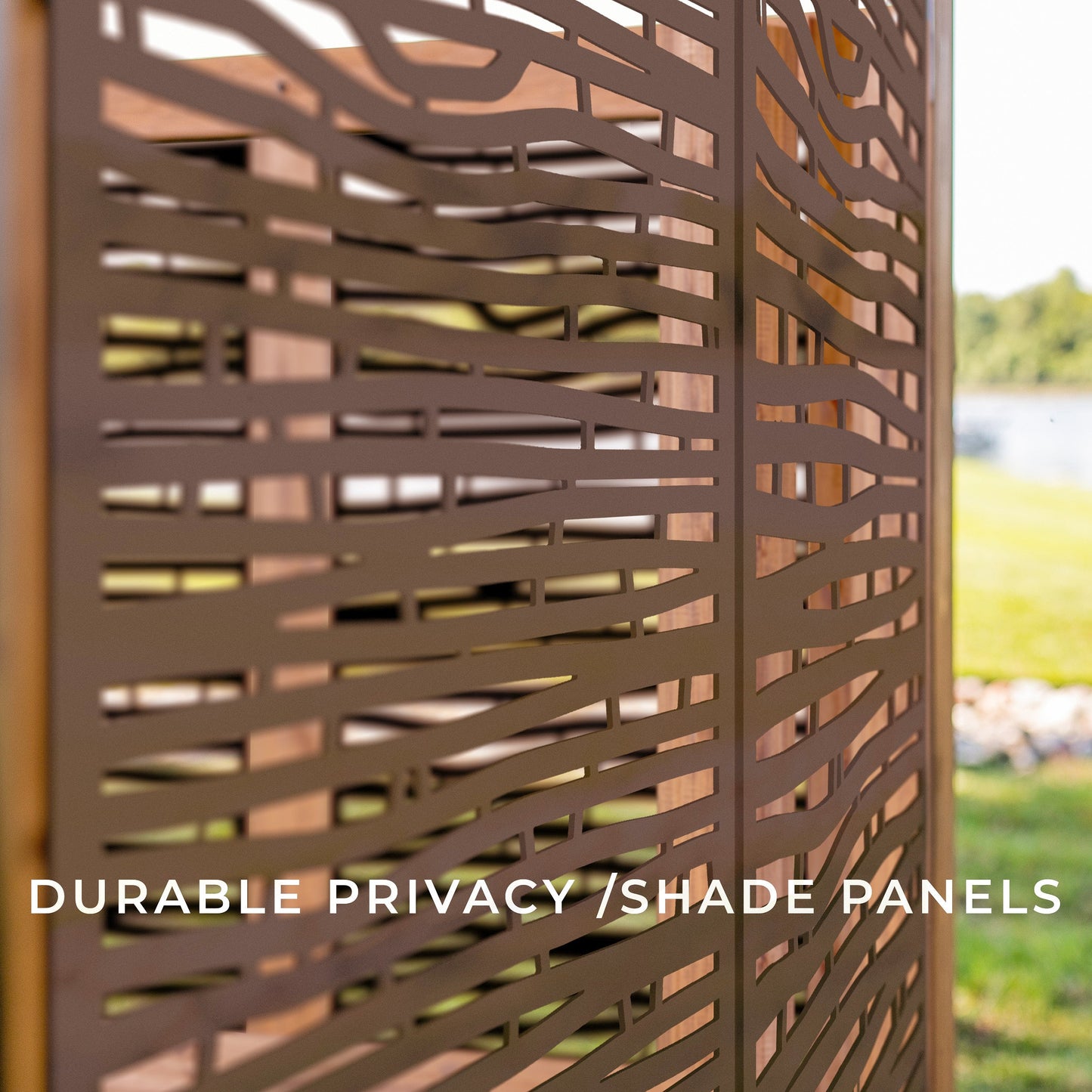 Tuscany Corner Pergola with Conversation Seating - Privacy Panels