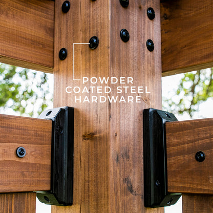 Tuscany Corner Pergola with Conversation Seating - Privacy Panels