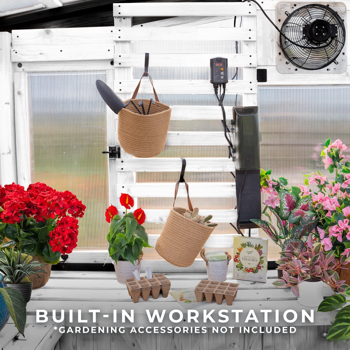 9x6 Willow Greenhouse - White