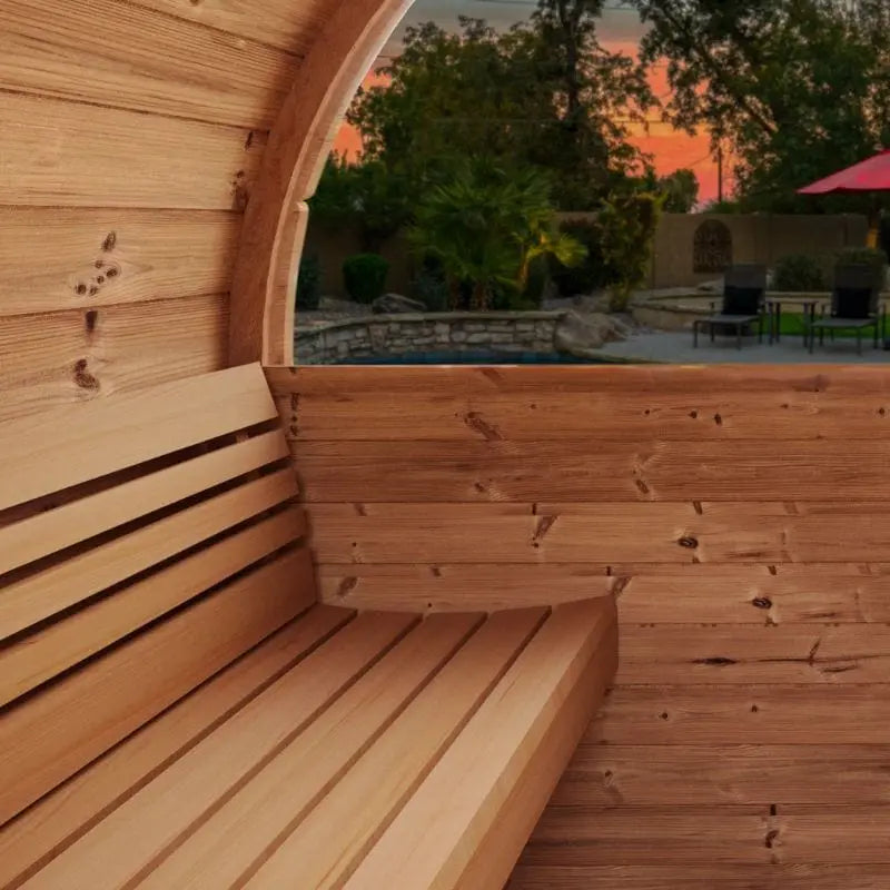 SaunaLife 3-Person Outdoor Sauna Barrel w/ Window - MODEL E6W | AQVINA World