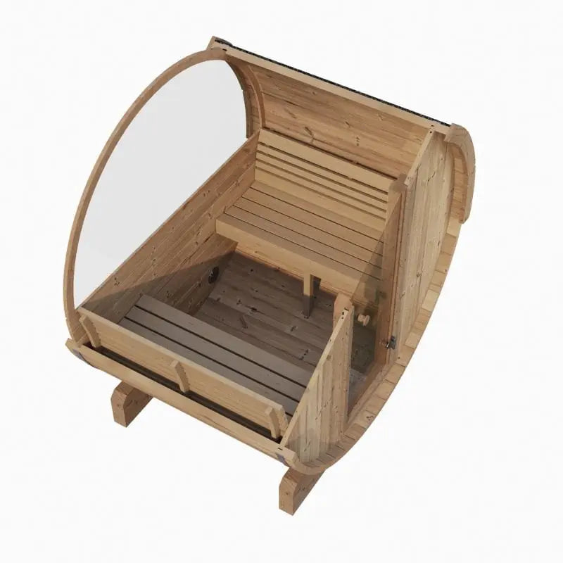 SaunaLife 3-Person Outdoor Sauna Barrel w/ Window - MODEL E6W | AQVINA World
