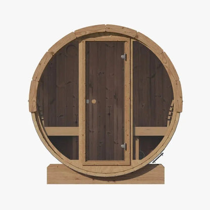 SaunaLife 4-Person Panoramic Outdoor Barrel Sauna Model E7G | AQVINA World