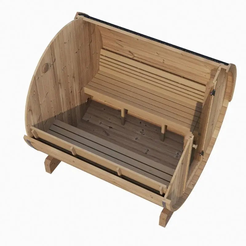SaunaLife 6-Person Outdoor Barrel Sauna Model E8 | AQVINA World