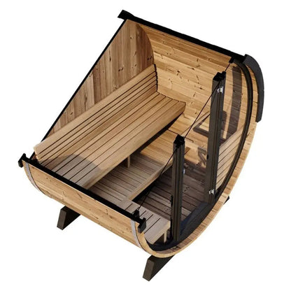 SaunaLife Model EE6G 4-Person Outdoor Barrel Sauna | AQVINA World