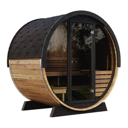 SaunaLife Model EE6G 4-Person Outdoor Barrel Sauna | AQVINA World