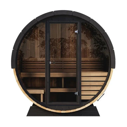 SaunaLife Model EE6G 4-Person Outdoor Barrel Sauna | AQVINA World