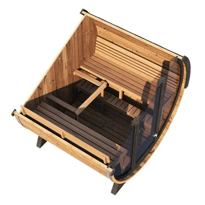 SaunaLife Model EE8G 6-Person Outdoor Barrel Sauna | AQVINA World