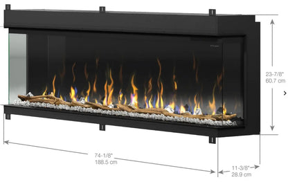 Dimplex 74" IgniteXL Bold Linear Electric Fireplace - 4 Configurations - Built-In