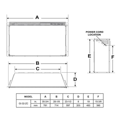 SimpliFire Built-In Electric Fireplace Insert 32" SFI32