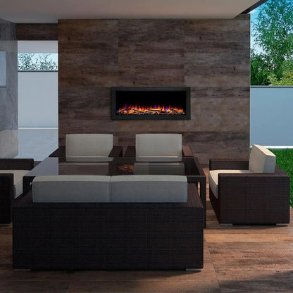 SimpliFire Built-In Electric Fireplace 43-in Forum Outdoor