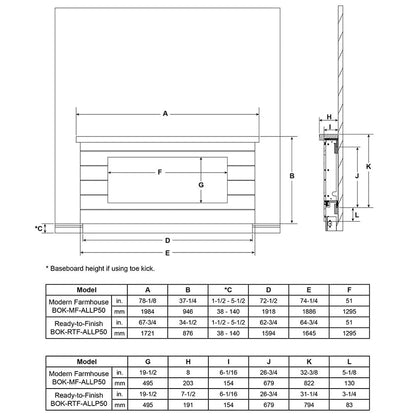 SimpliFire Electric Fireplace Mantel Package Boyd Modern Farmhouse EFMP123