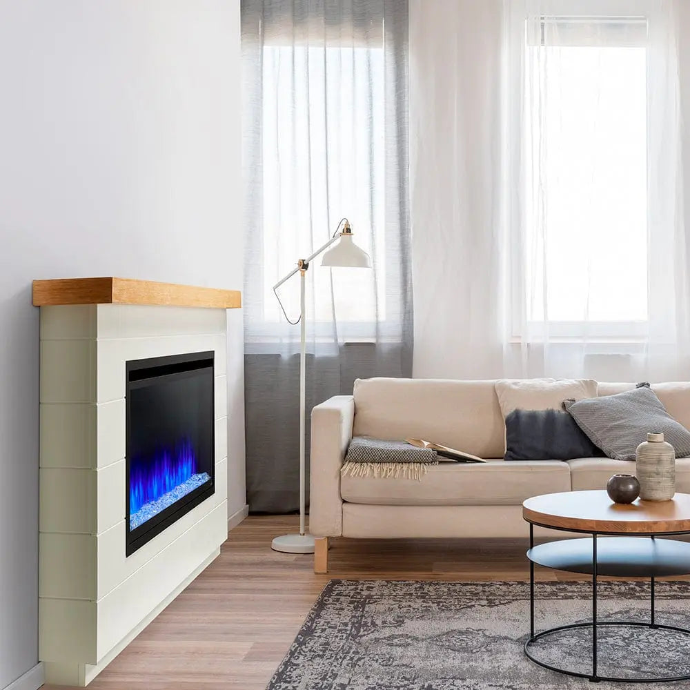 SimpliFire Electric Fireplace Mantel Package Boyd Modern Farmhouse EFMP123
