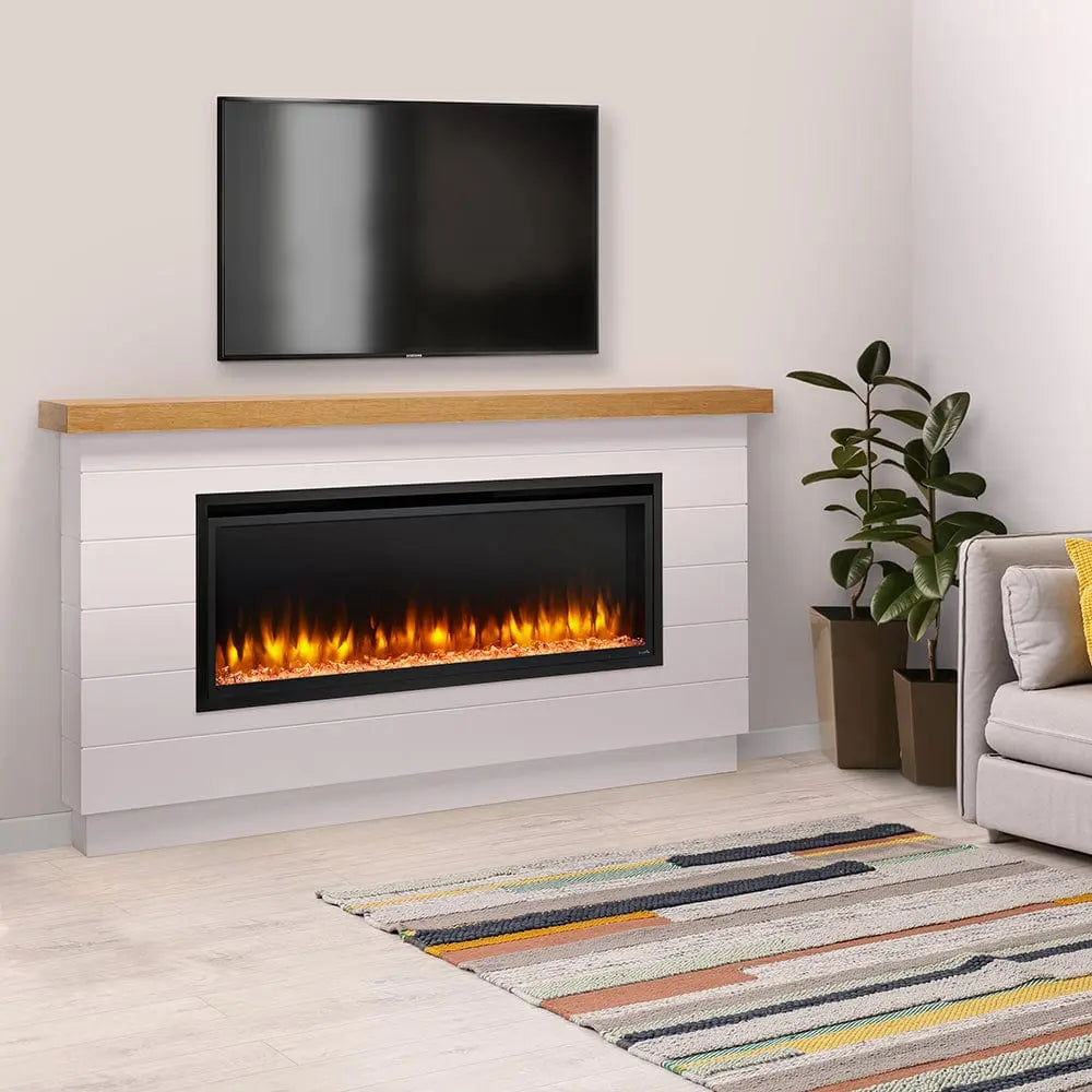 SimpliFire Electric Fireplace Mantel Package Boyd Modern Farmhouse EFMP123