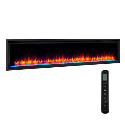 SimpliFire Built-In Electric Fireplace 72-in Allusion Platinum WM072