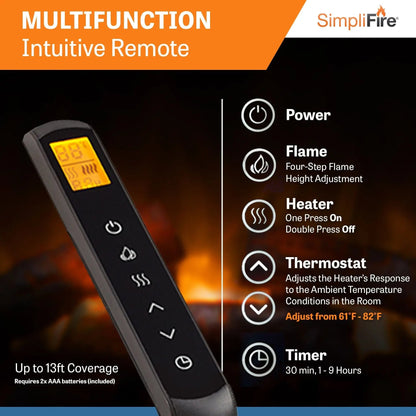 SimpliFire Built-In Electric Fireplace 30-In W/ Trim Kit SF30BIEPK