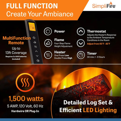 SimpliFire Built-In Electric Fireplace Insert 25" SF25EI