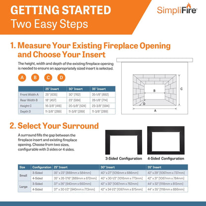 SimpliFire Built-In Electric Fireplace Insert 25" SF25EI