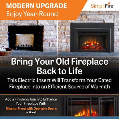 SimpliFire Built-In Electric Fireplace Insert 30-In SF30