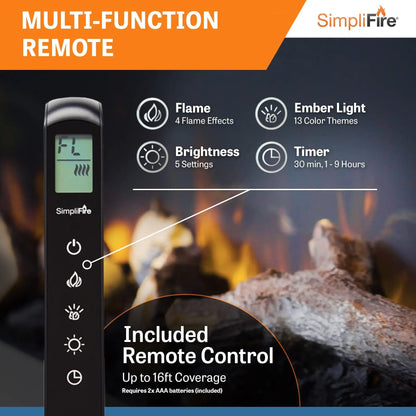 SimpliFire Built-In Electric Fireplace 43-in Forum Outdoor