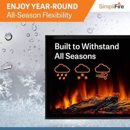 SimpliFire Built-In Electric Fireplace 43-in Forum Outdoor
