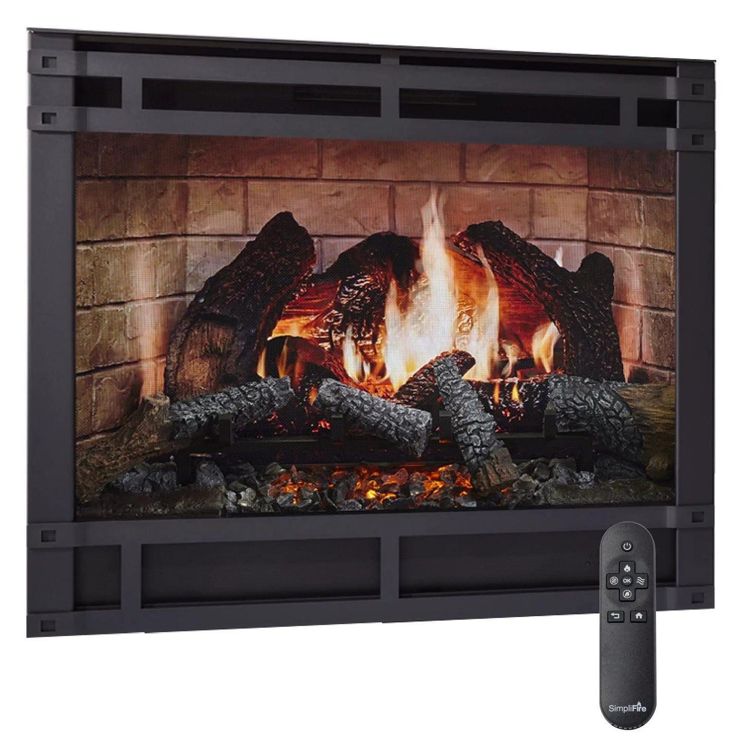 SimpliFire Built-In Electric Fireplace Inception 36-in Halston Decorative Front SF36HF