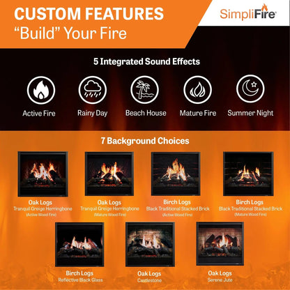 SimpliFire Built-In Electric Fireplace Inception 36-in Chateau Forge SF-36CF