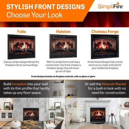 SimpliFire Built-In Electric Fireplace Inception 36" Folio SF36Folio