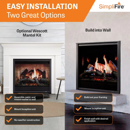 SimpliFire Built-In Electric Fireplace Inception 36-in Chateau Forge SF-36CF