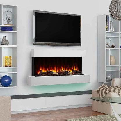 SimpliFire Wall Mount Electric Fireplace Format Floating Mantel SimpliFireFormatFMWM100