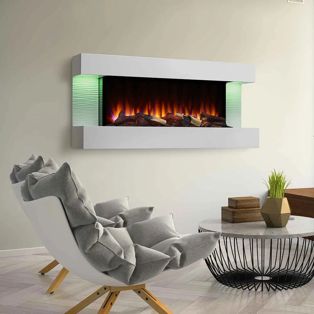SimpliFire Wall Mount Electric Fireplace Format Floating Mantel SimpliFireFormatFMWM100