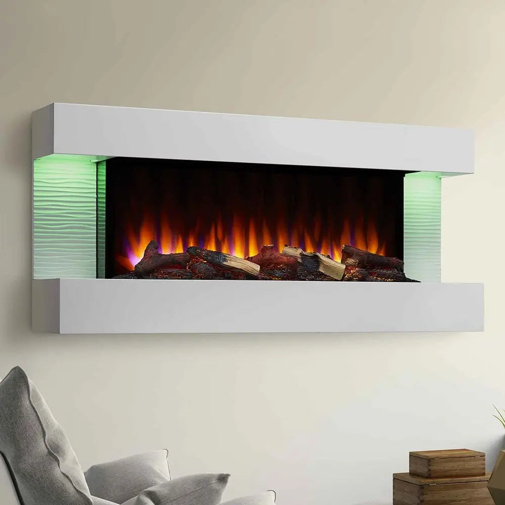 SimpliFire Wall Mount Electric Fireplace Format Floating Mantel SimpliFireFormatFMWM100