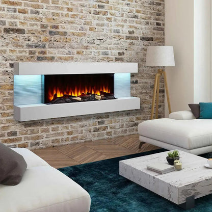 SimpliFire Wall Mount Electric Fireplace Format Floating Mantel SimpliFireFormatFMWM100