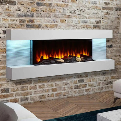 SimpliFire Wall Mount Electric Fireplace Format Floating Mantel SimpliFireFormatFMWM100