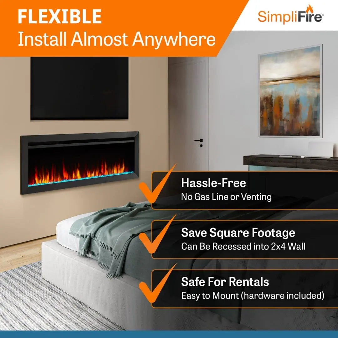 SimpliFire Built-In Electric Fireplace 40-in Allusion Slim LF40