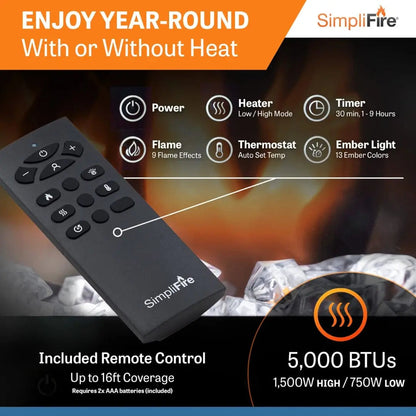 SimpliFire Built-In Electric Fireplace 60-in Allusion Slim LF60