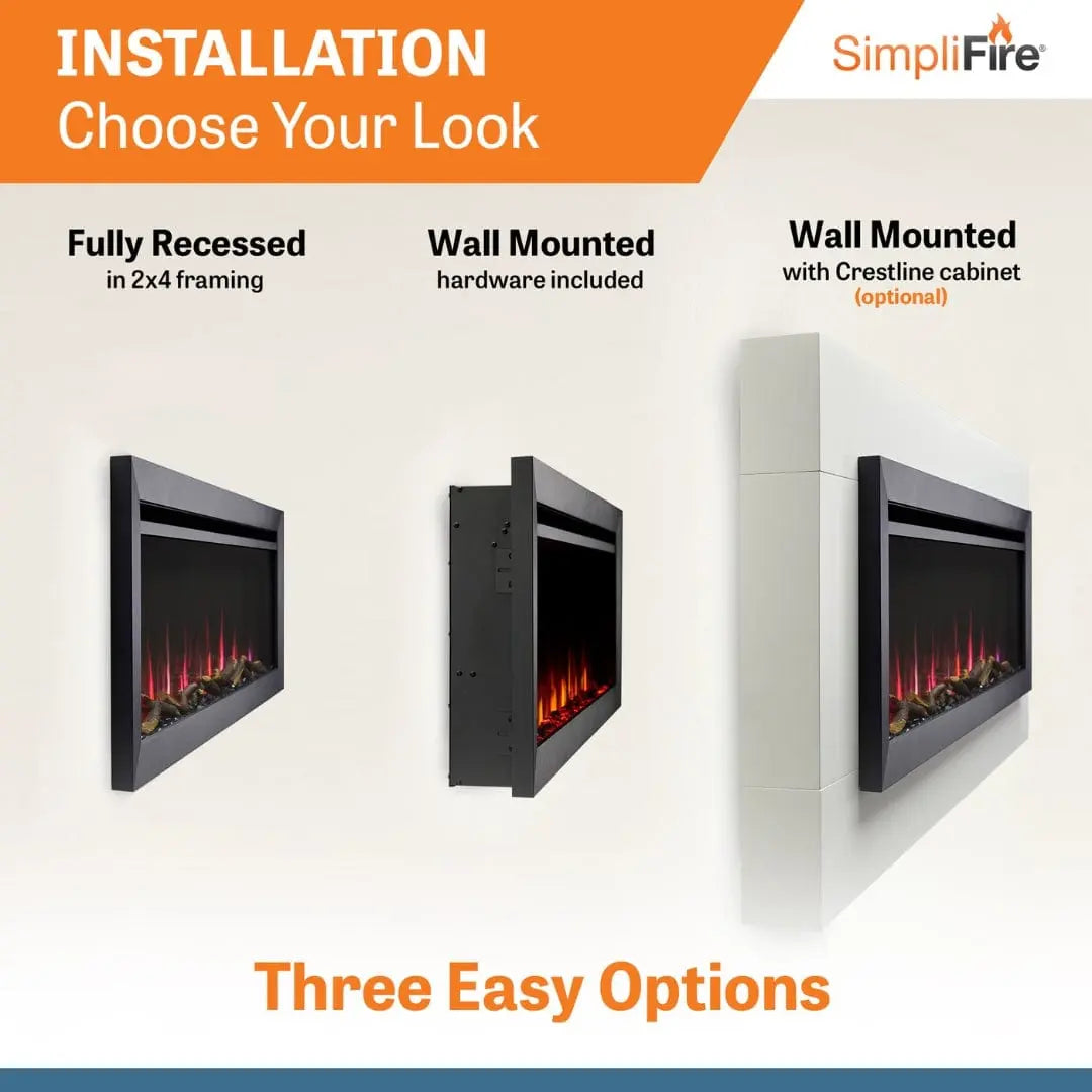 SimpliFire Built-In Electric Fireplace 50-in Allusion Slim LF50