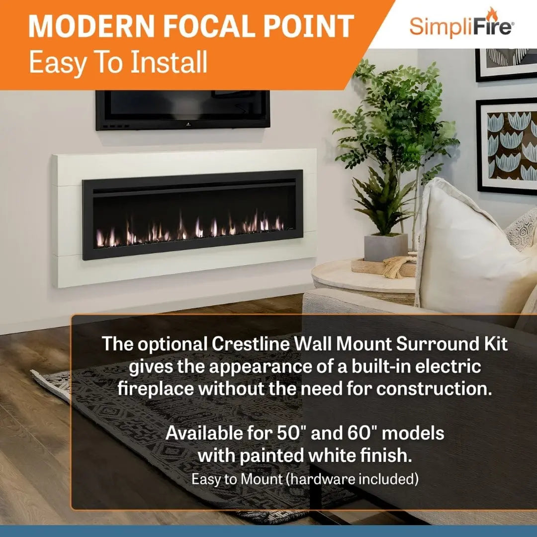 SimpliFire Built-In Electric Fireplace 60-in Allusion Slim LF60