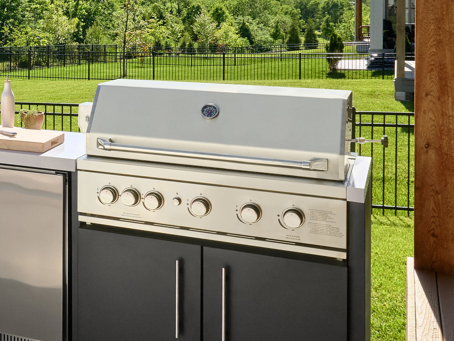 Emory | Corner Outdoor Kitchen Island with Built-In Grill & Griddle