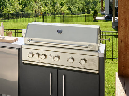 Emory | Corner Outdoor Kitchen Island with Built-In Grill & Griddle